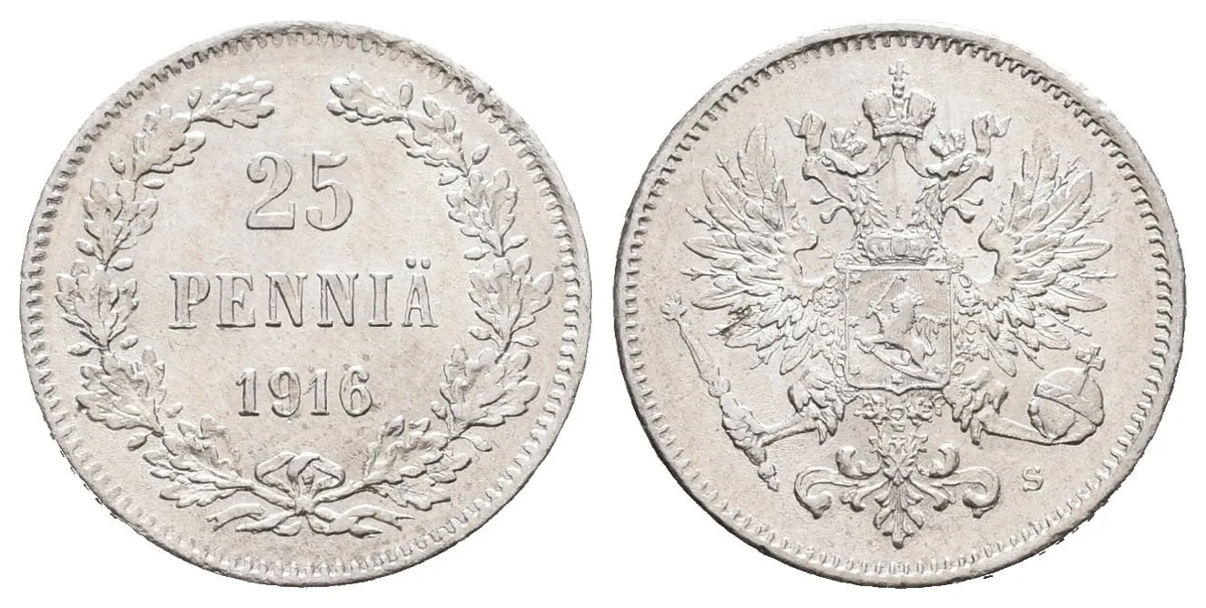 Finsko pod Ruskem, 25 Penniä 1916