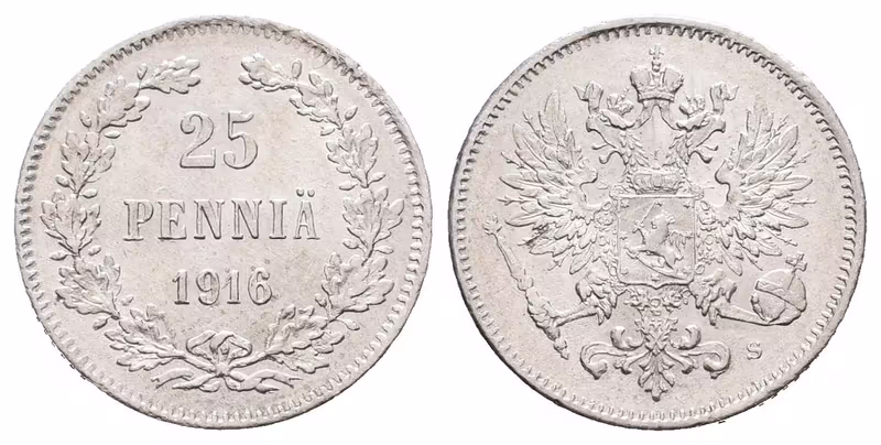 Finsko pod Ruskem, 25 Penniä 1916