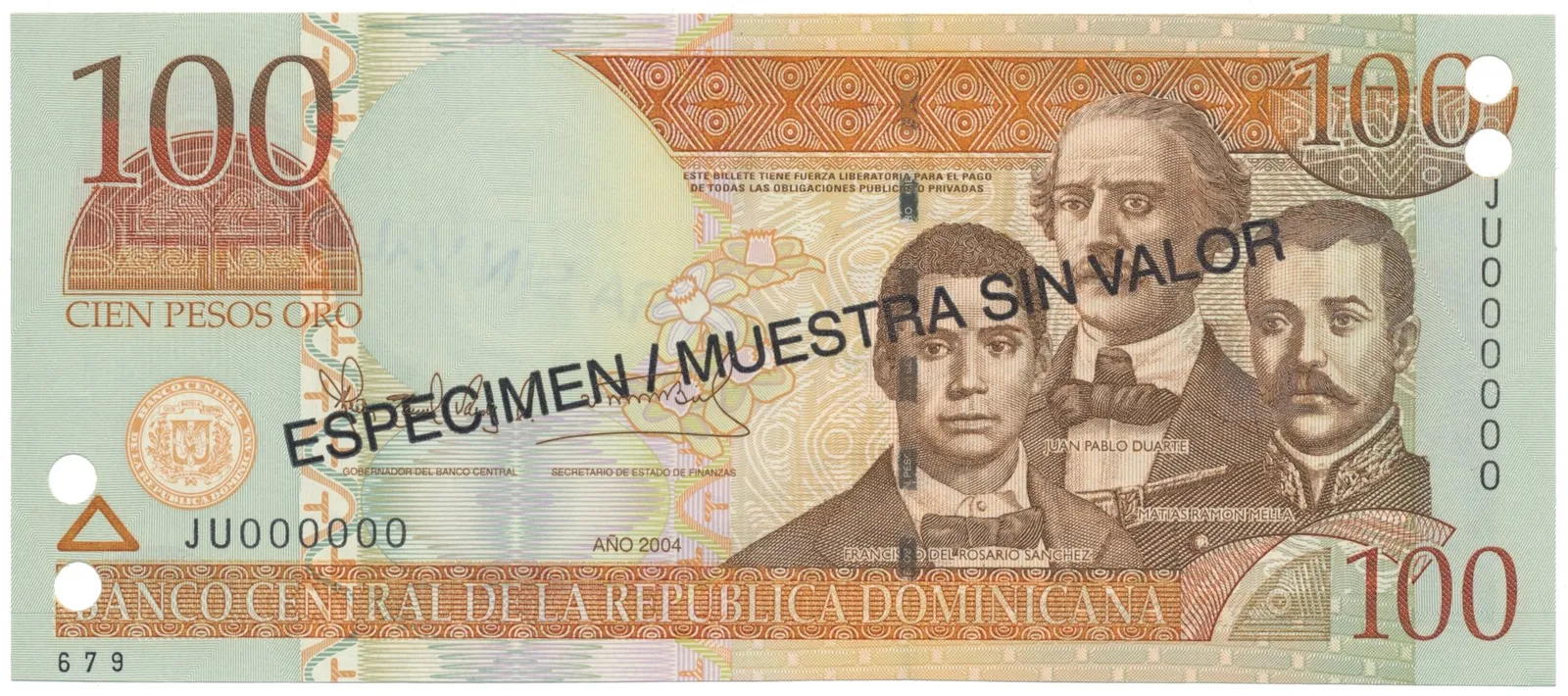 Dominikánská republika, 100 Pesos Oro 2004, P.171s4