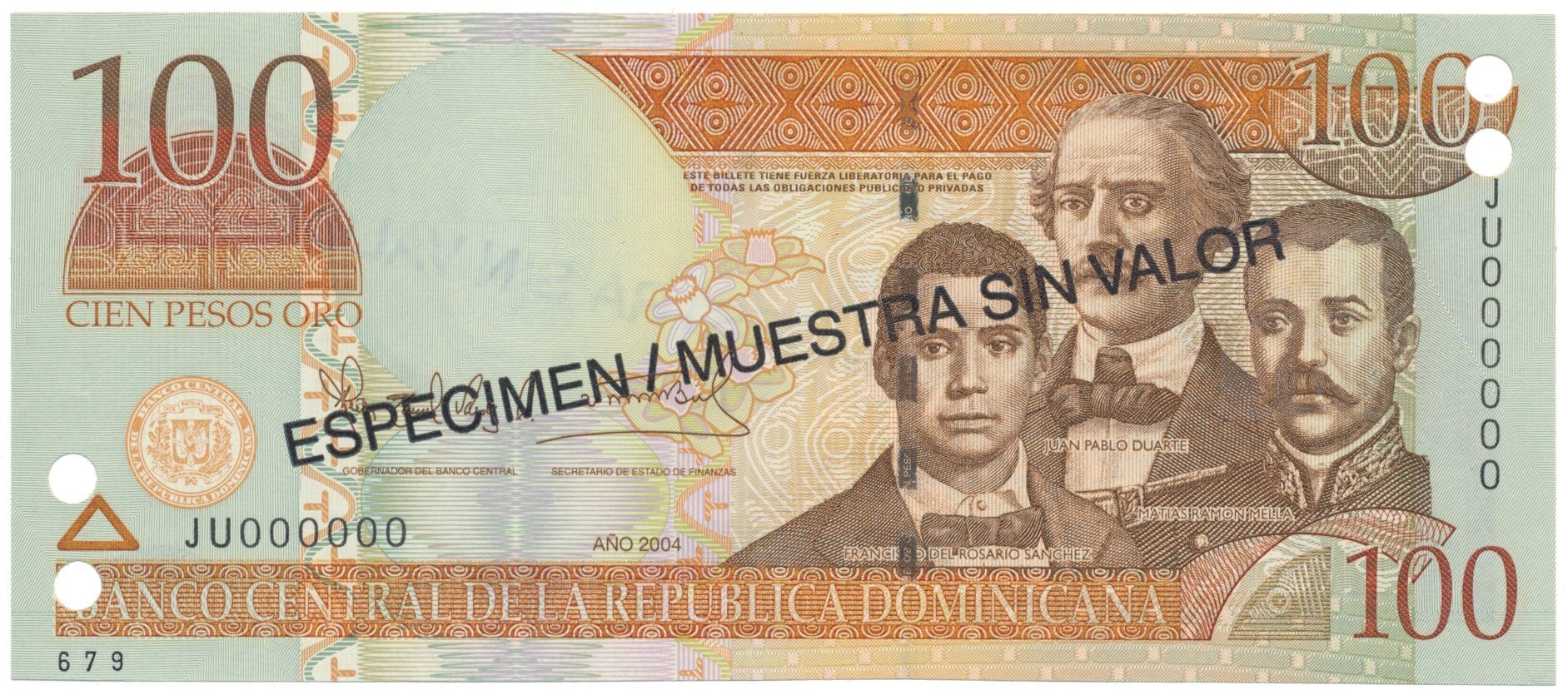 Dominikánská republika, 100 Pesos Oro 2004, P.171s4