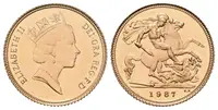 Velká Británie, 1/2 Sovereign 1987