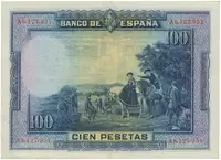Španělsko, 100 Pesetas 1928, série A, P.76a - fotografie 2