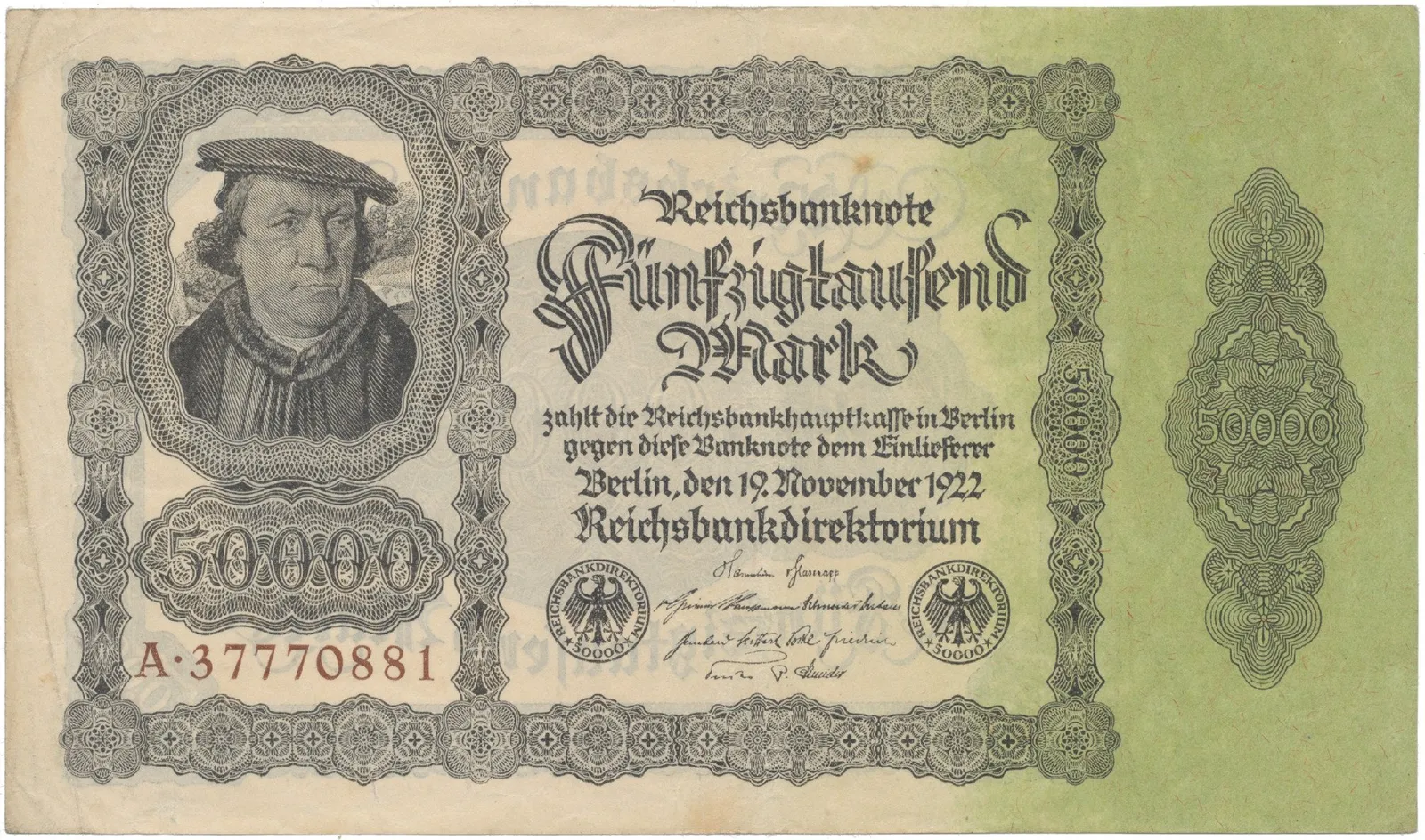 Německo, 50000 Mark 1922, Ro.79a