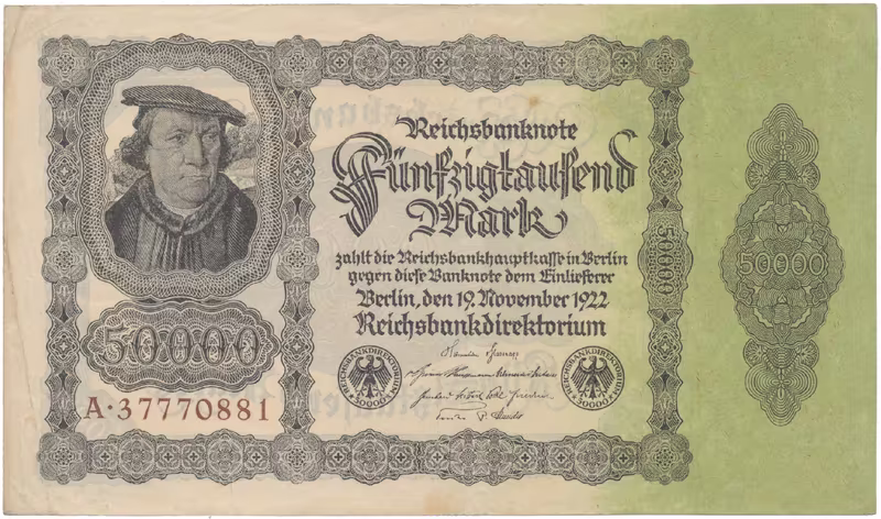 Německo, 50000 Mark 1922, Ro.79a
