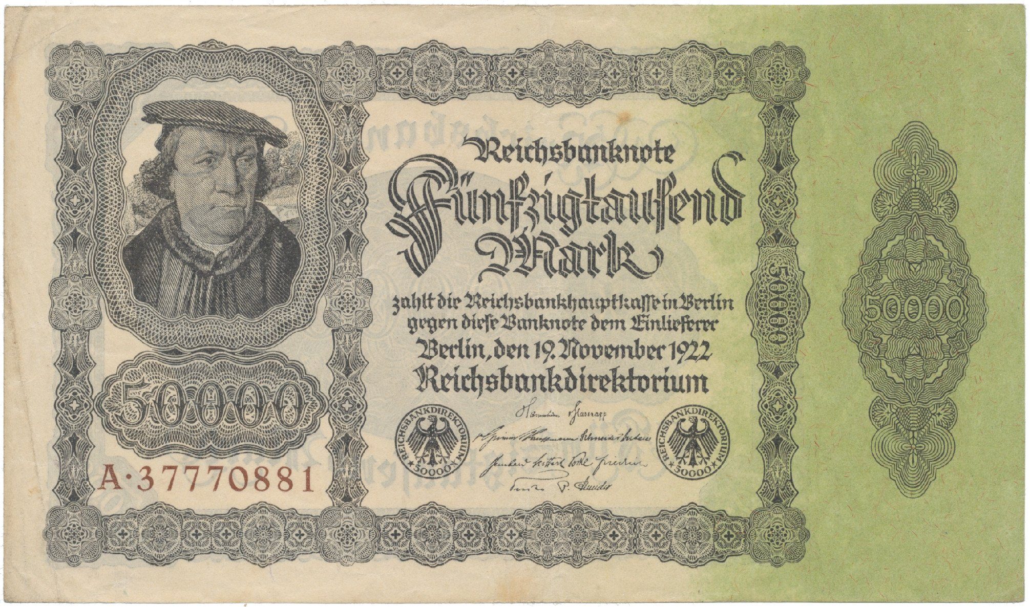 Německo, 50000 Mark 1922, Ro.79a