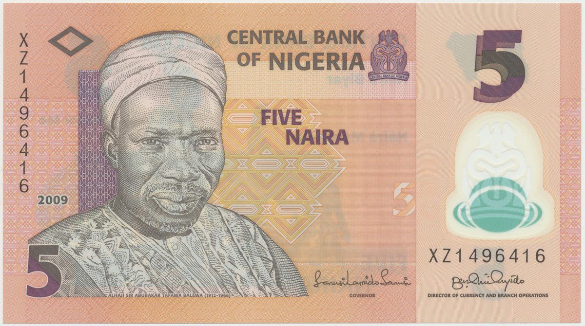 Nigérie, 5 Naira 2009~2016, plastová, P.38