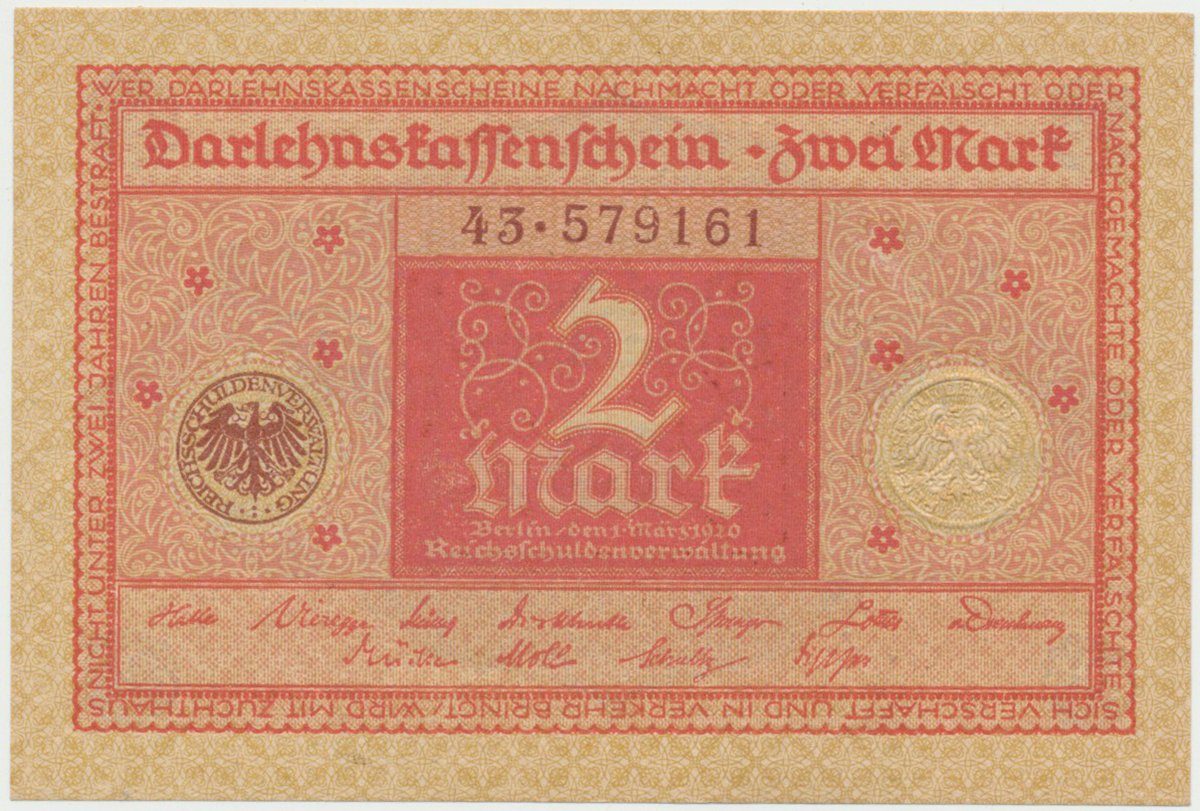 Německo, 2 Mark 1920, Ro.65b