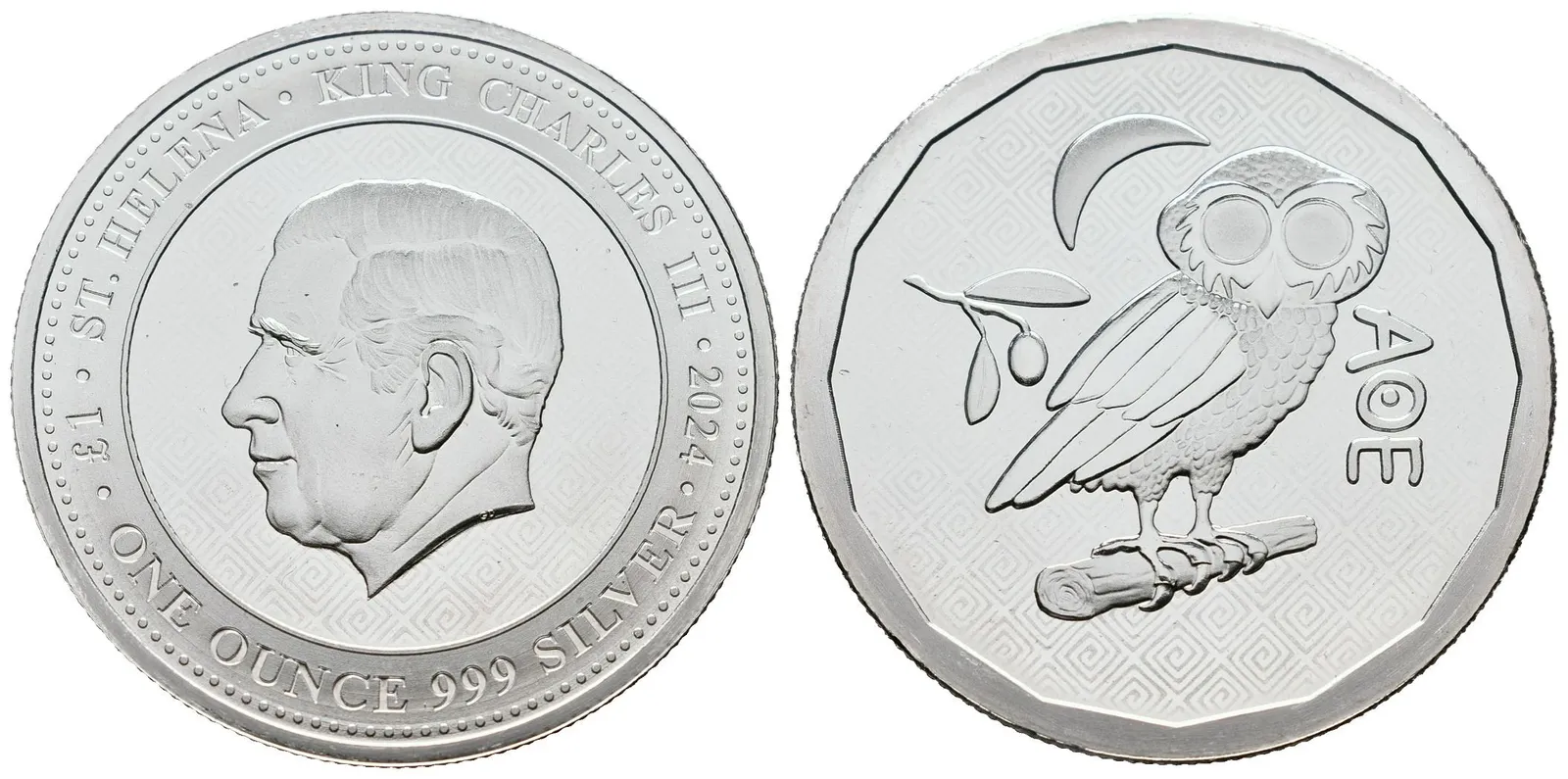 Svatá Helena, 1 Pound 2024 - 1 Oz (Athénská sova)
