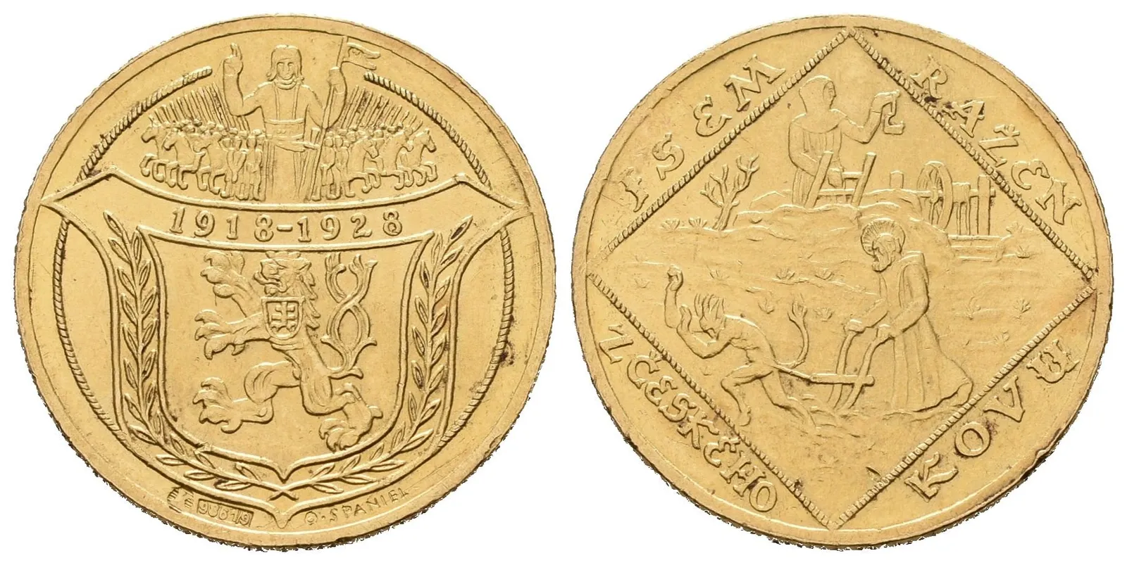 Dvoudukátová medaile 1928 - 10 let Československé republiky