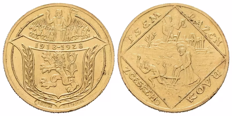 Dvoudukátová medaile 1928 - 10 let Československé republiky