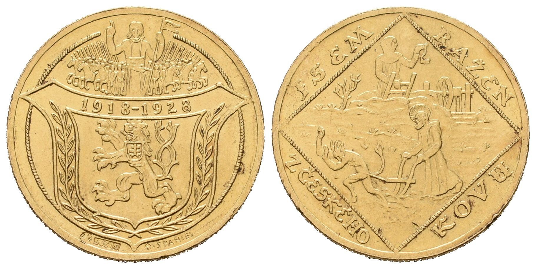 Dvoudukátová medaile 1928 - 10 let Československé republiky