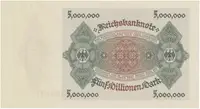 Německo, 5 Millionen Mark 1923, Ro.88 - fotografie 2