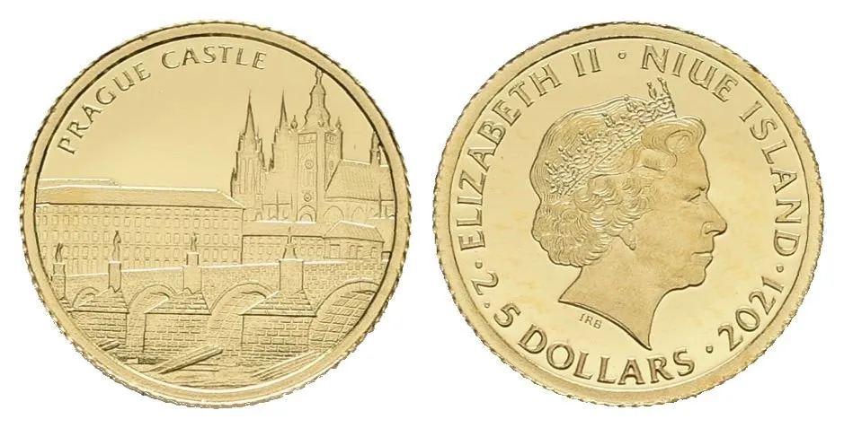 Niue Islands, 2,5 Dollars 2021 - Pražský hrad