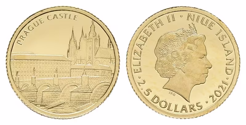 Niue Islands, 2,5 Dollars 2021 - Pražský hrad