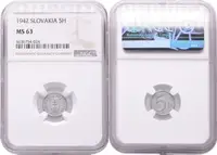 5 Haléř 1942, vzácný, NGC MS 63 - fotografie 2