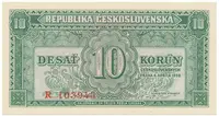 Československo, 10 Koruna 1950, série A - Z, perforace 3 md svisle, Hej.86a.S1