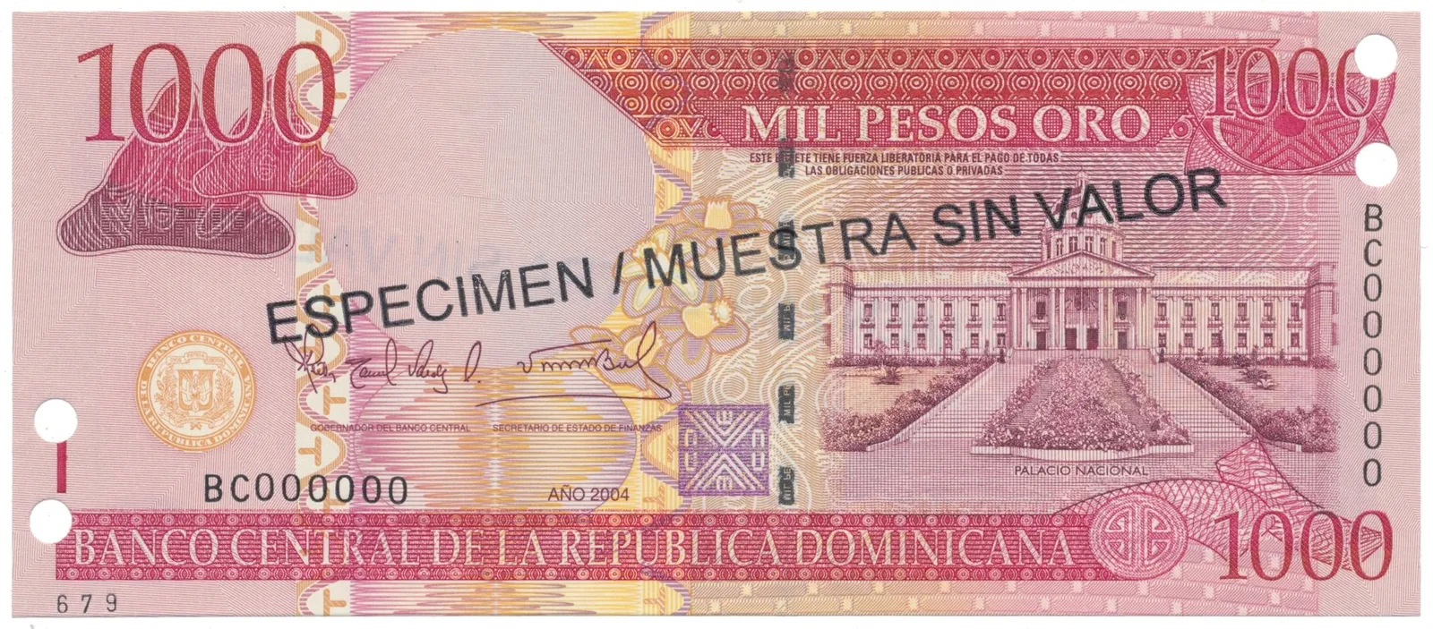 Dominikánská republika, 1000 Pesos Oro 2004, P.173s3