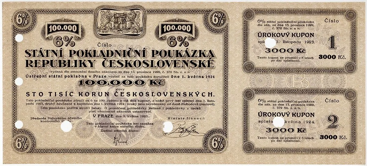 Státní pokladniční poukázky, 1919 - 1939 — 1