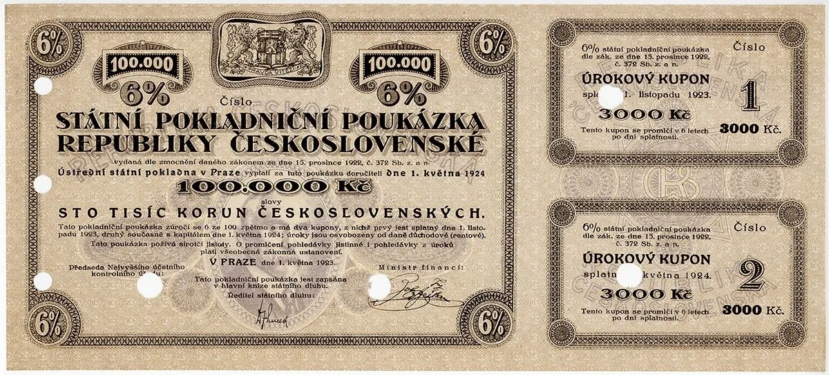 Státní pokladniční poukázky, 1919 - 1939 — 1