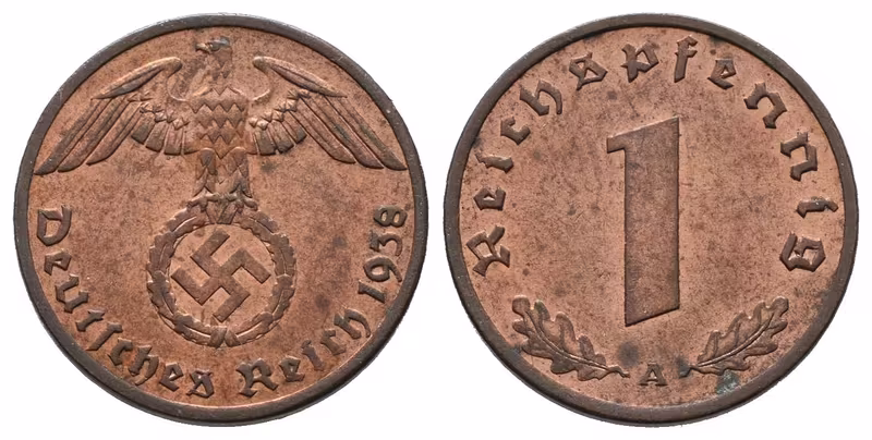 III. říše, 1 Pfennig 1938 A