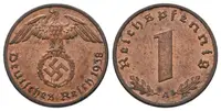 III. říše, 1 Pfennig 1938 A