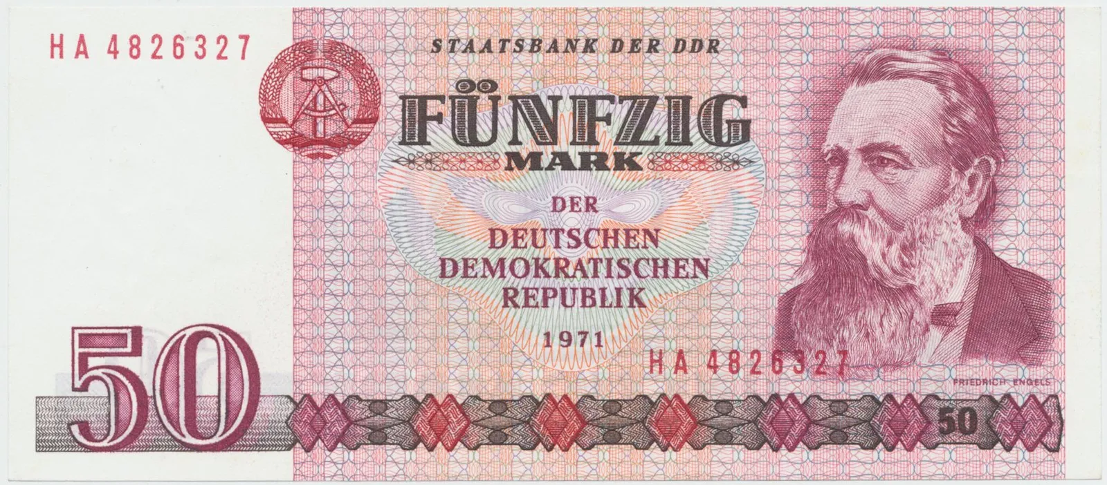Německo - NDR, 50 DM 1971, II. vydání (1986), Ros.360c