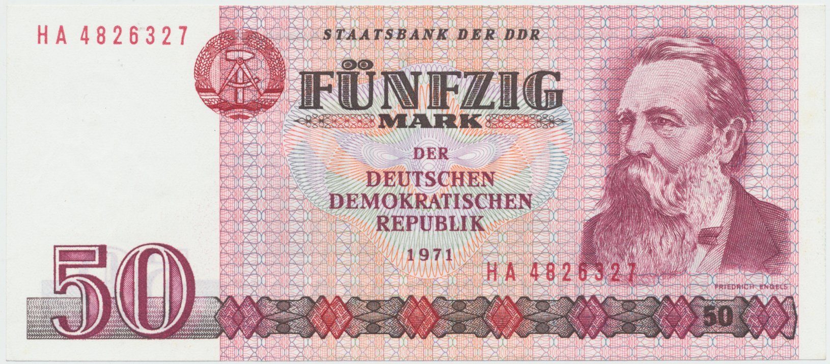 Německo - NDR, 50 DM 1971, II. vydání (1986), Ros.360c