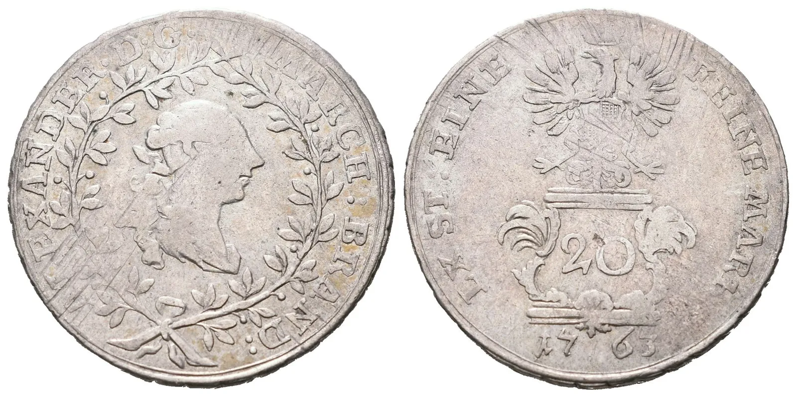 Braniborsko - Ansbach, 20 Krejcar 1763