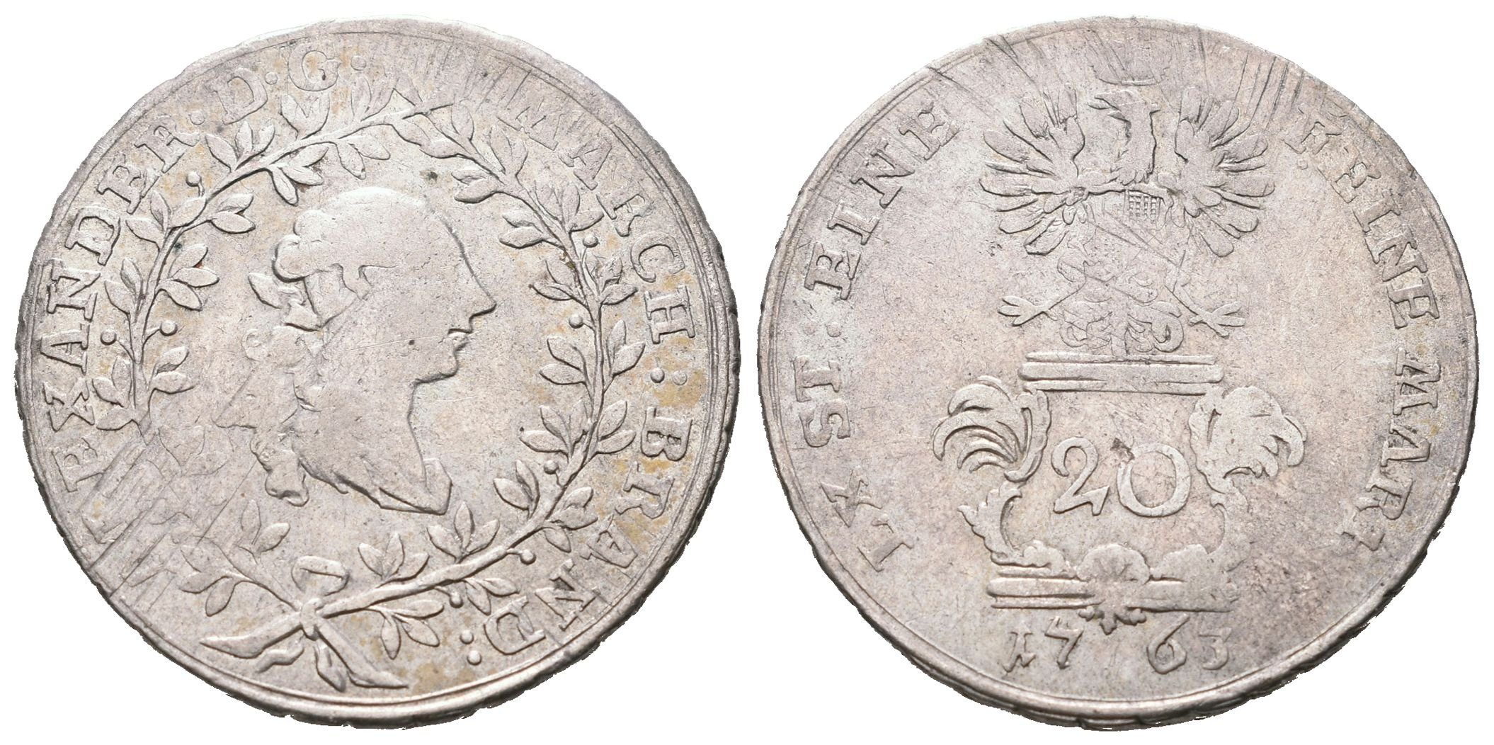 Braniborsko - Ansbach, 20 Krejcar 1763