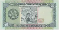 Turkmenistán, 20 Manat 1995, P.4b - fotografie 2