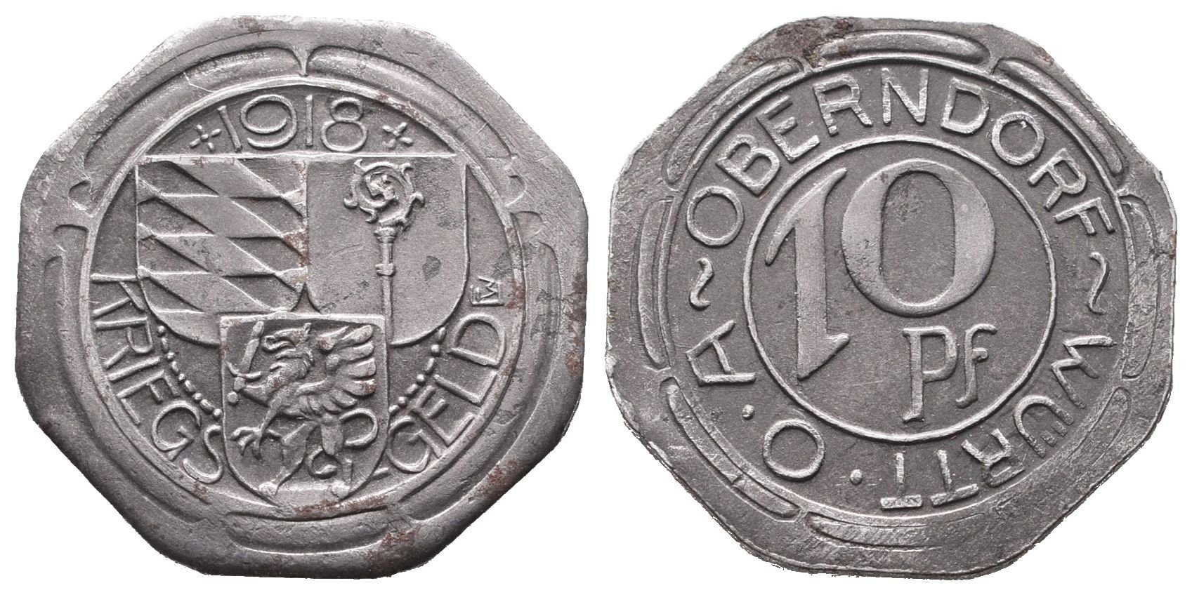 Nouzové ražby, 10 Pfennig 1918 - Oberndorf
