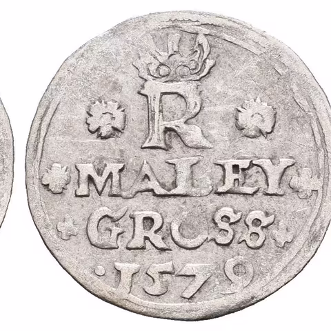 Malý groš 1579, Jáchymov-Kádner, HN.1b (opis 7b), patina, rysky
