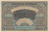 Německo, Bayern, 100 Mark 1900, Ros.BAY3