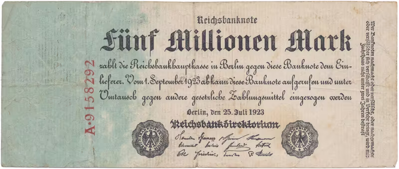 Německo, 5 Millionen Mark 1923, Ro.94
