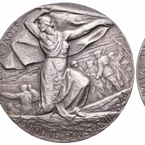 AR Medaile b.l. - Památce padlým hrdinům ve Slovenském národním povstání, Ag 0,987, 70 mm