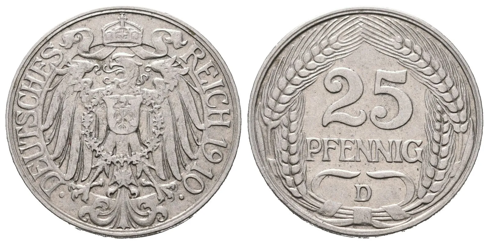 Prusko, 25 Pfennig 1910 D