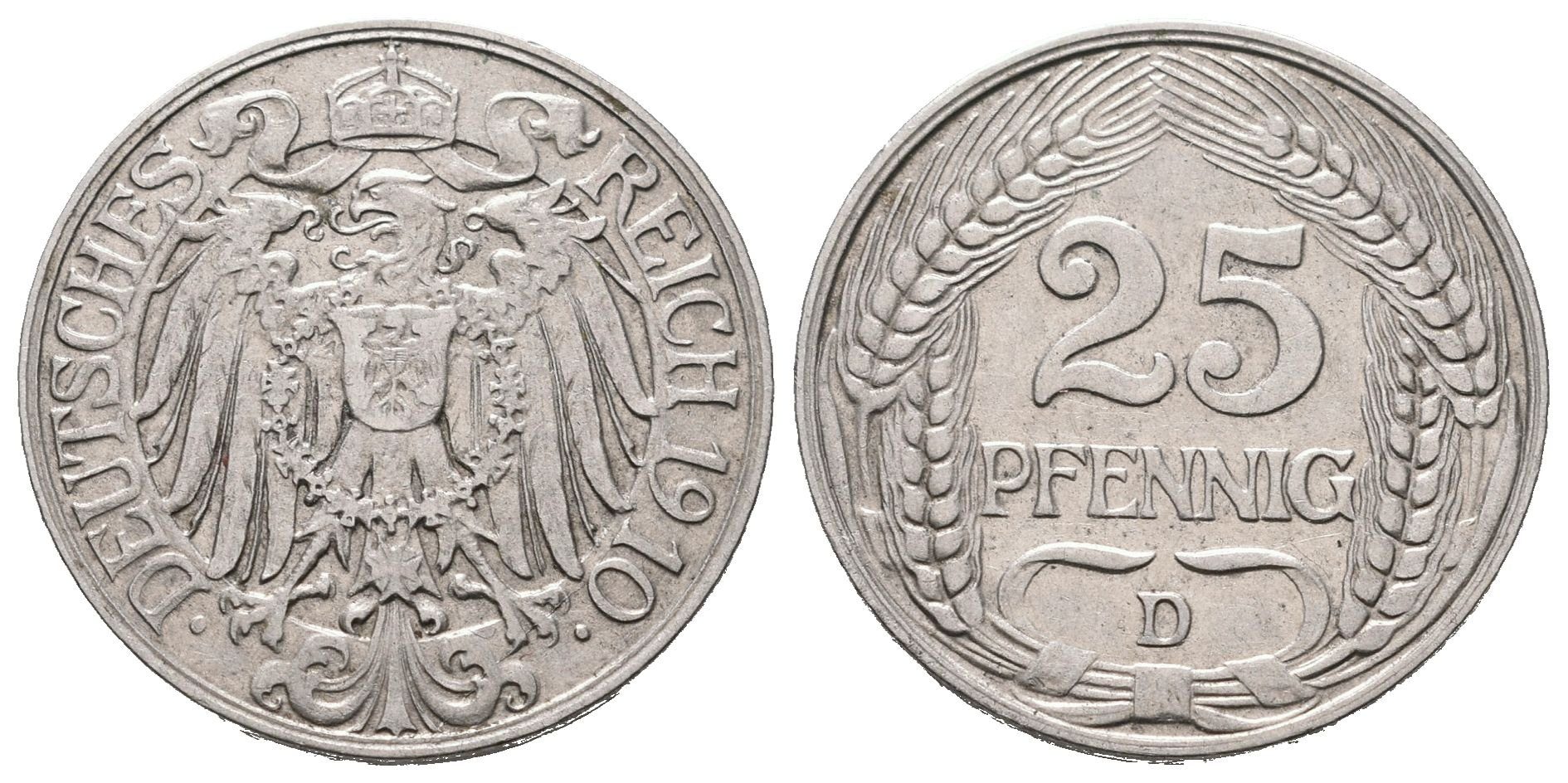 Prusko, 25 Pfennig 1910 D