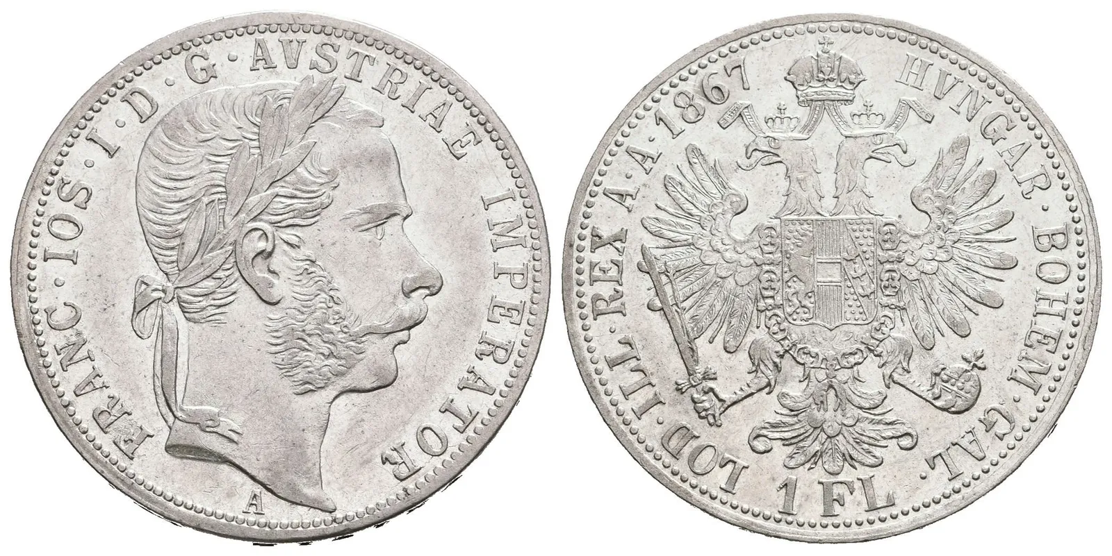 Zlatník 1867 A, pěkná zachovalost, patina, zbytky lesku, rysky — 1