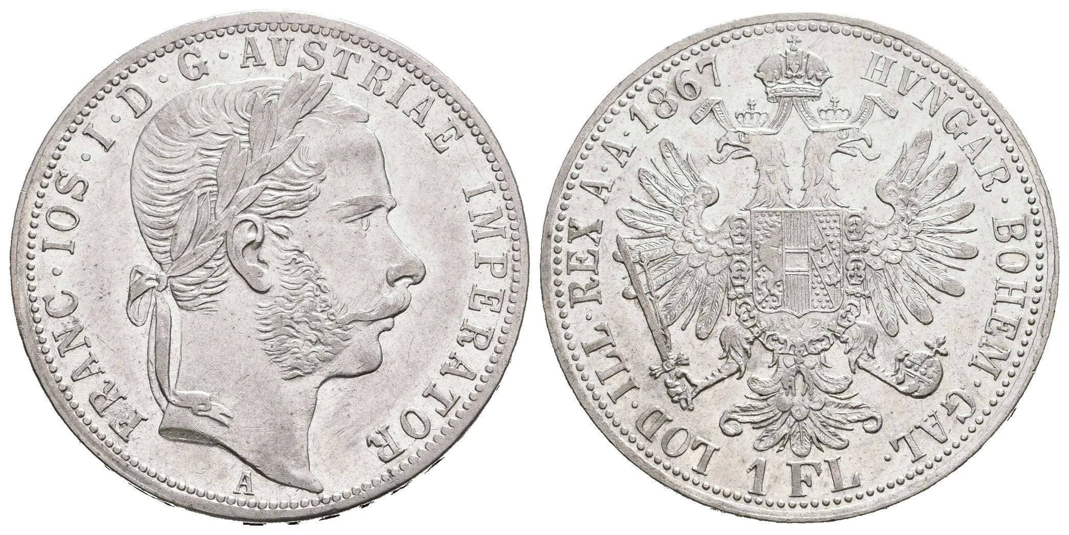 Zlatník 1867 A, pěkná zachovalost, patina, zbytky lesku, rysky — 1