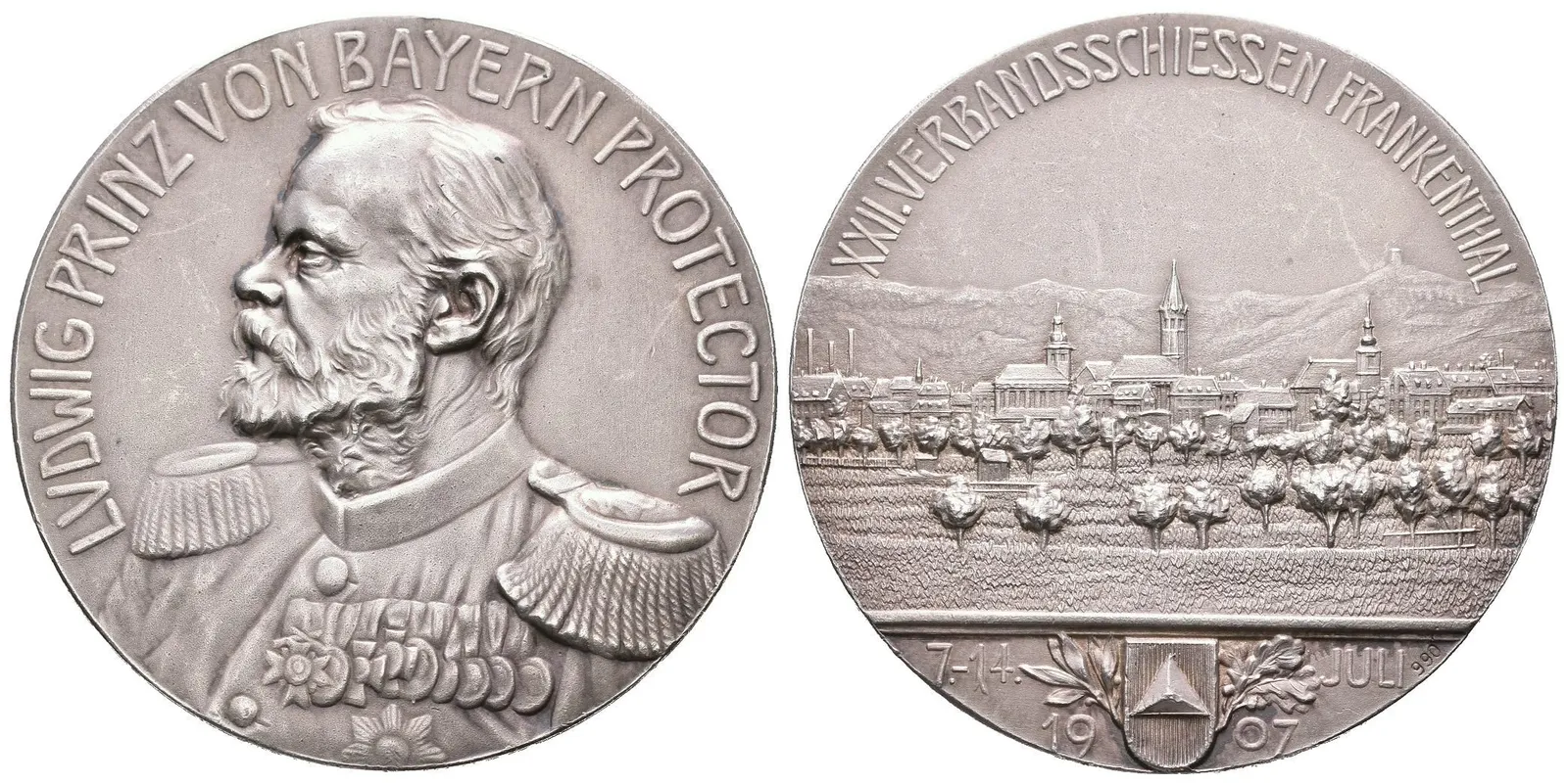 AR Medaile 1907 - XXII. Spolkové střelby Frankenthal, pod protektorátem — 1