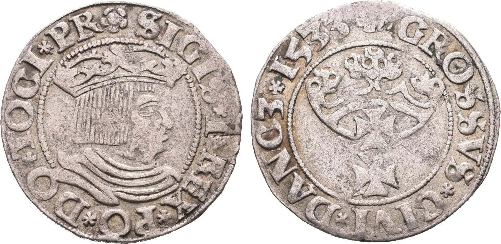 Polsko, Groš 1533 Gdaňsk