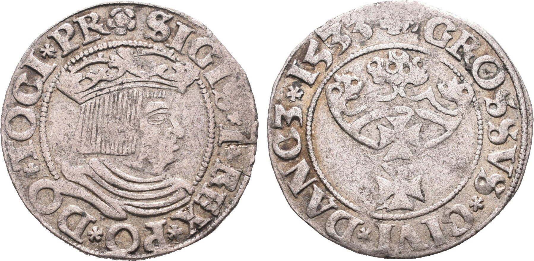 Polsko, Groš 1533 Gdaňsk