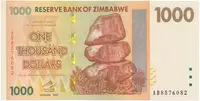 Zimbabwe, 1000 Dollars 2007, P.71