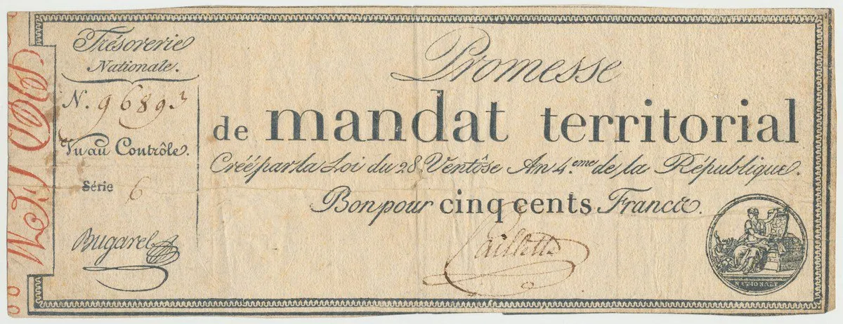 Francie, 500 Francs 1796, P.A86b