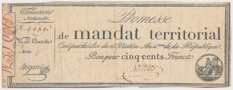 Francie, 500 Francs 1796, P.A86b