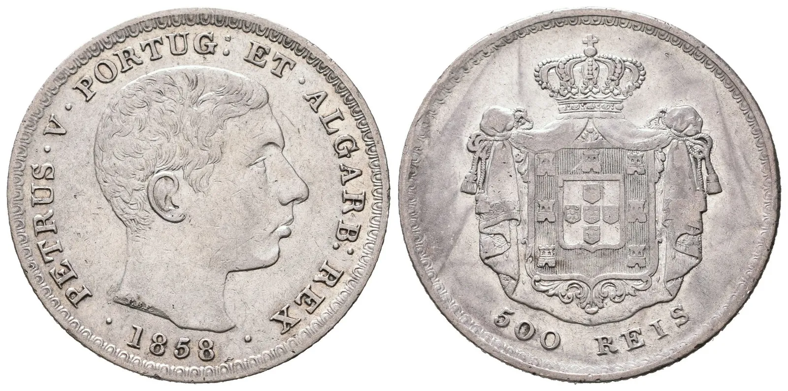 Portugalsko, 500 Reis 1858