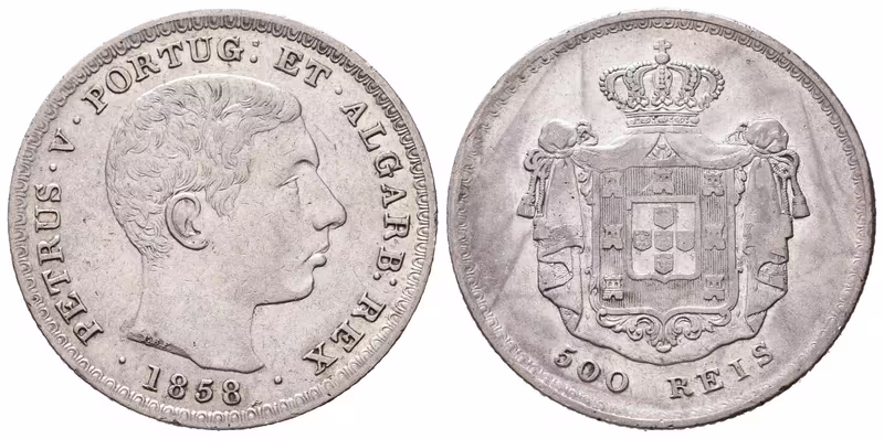 Portugalsko, 500 Reis 1858