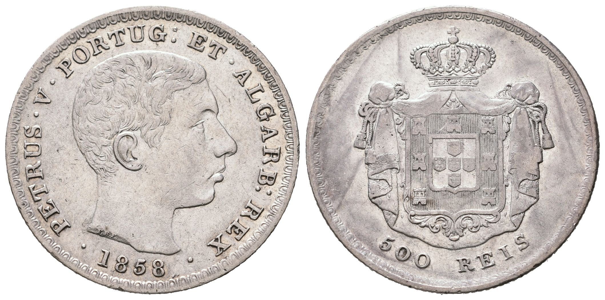 Portugalsko, 500 Reis 1858