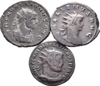 Antoninian, Rv: IOVI CONSER, stojící Aurelian vlevo přijímá — 1