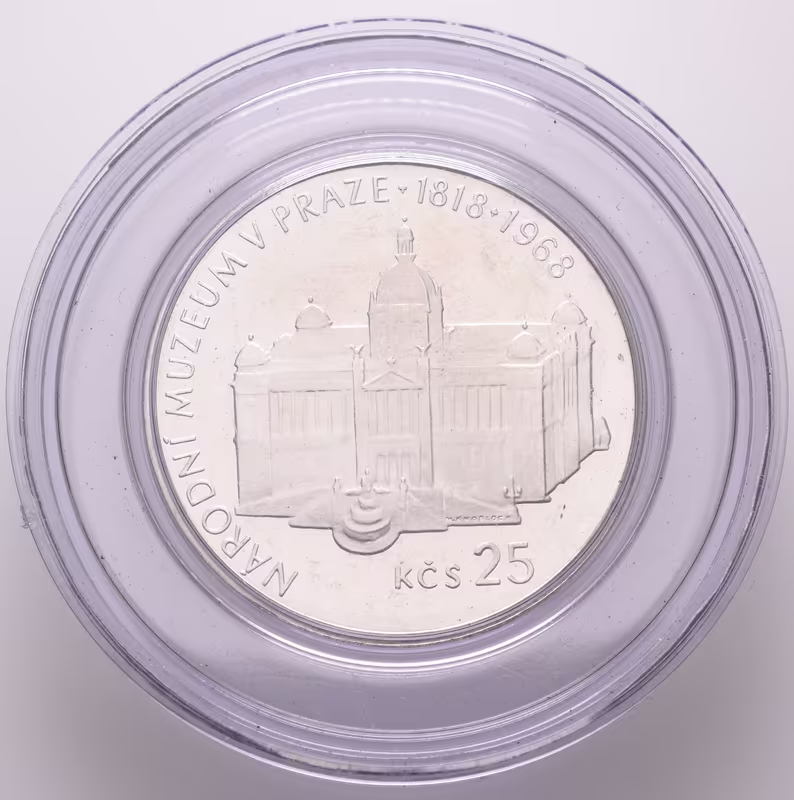 25 Kčs 1968 - Národní muzeum v Praze, PROOF, původní etue